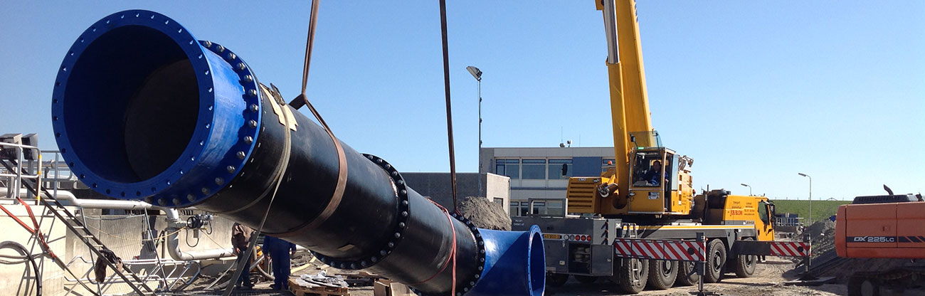 The linking of two pipes DN1500