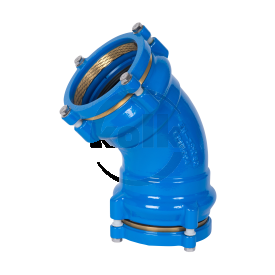 Double socket bend 45° tensile (Q-tv) PN10